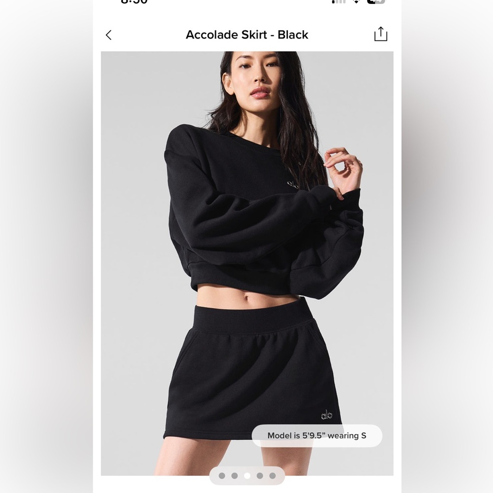 ALO Yoga Black Mini Skirt with Logo